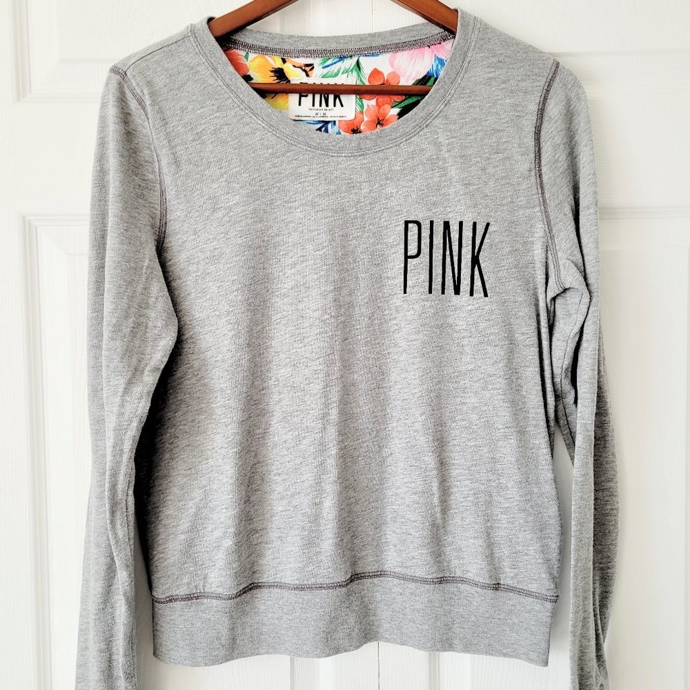 Victoria's Secret PINK gray long sleeve shirt Med